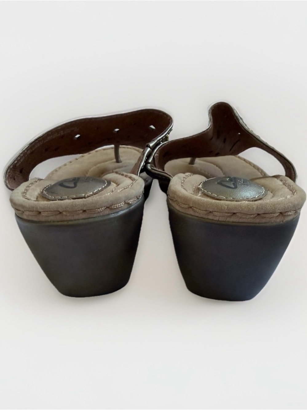 Clarks Artisan Embellished Leather Wedge Comfort Sandals Boho Summer Festival 8M - Picture 4 of 11